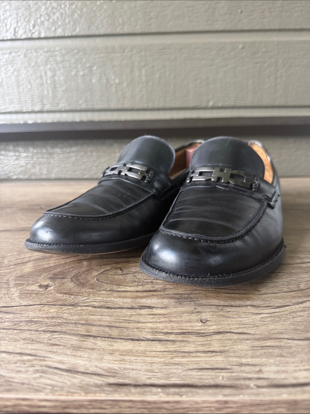 Salvatore Ferragamo Men’s Black Leather Bit Loafers size 9.5